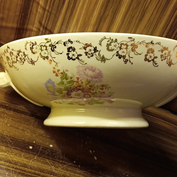 Antique vintage 1930s Taylor Smith Taylor pottery serving bowl - Picture 2 of 5